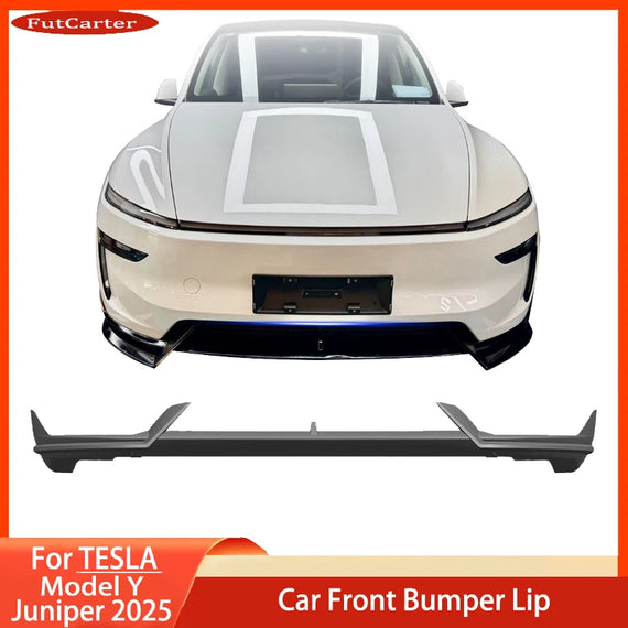 For Tesla Model Y Juniper 2025+ Front Bumper Lip Chin Guard Diffuser Body Front split Kit Spoiler Deflector Tuning Accessories