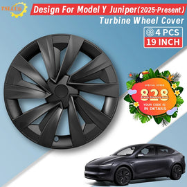 4PCS for New Model Y 2025-2026 Juniper 19in Turbine Style Hubcap Rim Cover Accessories Hub Cap Automobile Wheel Cap for Tesla