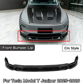 Car Front Bumper Lip For Tesla Model Y Juniper 2025-2026 Glossy Black Car Accessories Carbon Fiber Painted Spoiler Body Kit